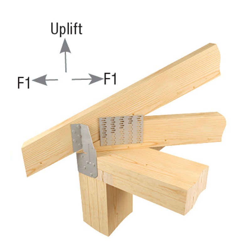 Typical HHCP2 truss/rafter to double plate corner installation