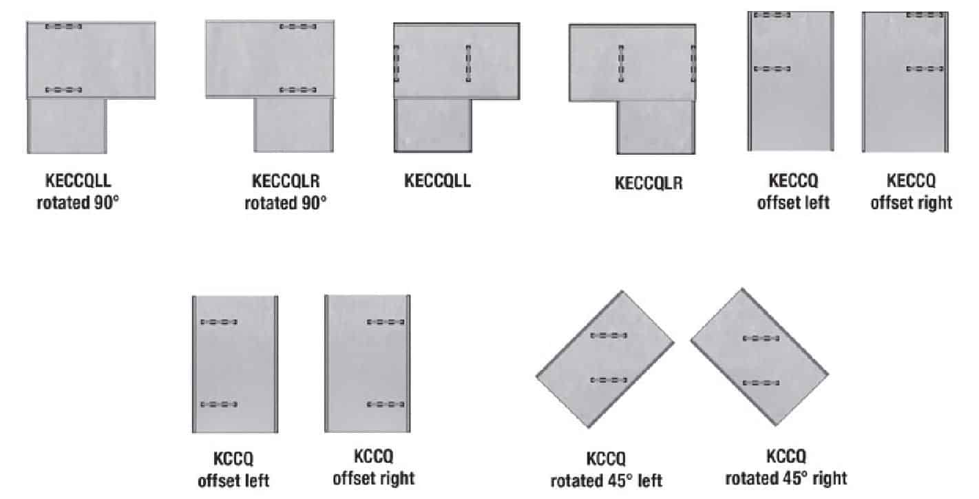 Top View of Specialty Options Column Cap Configurations