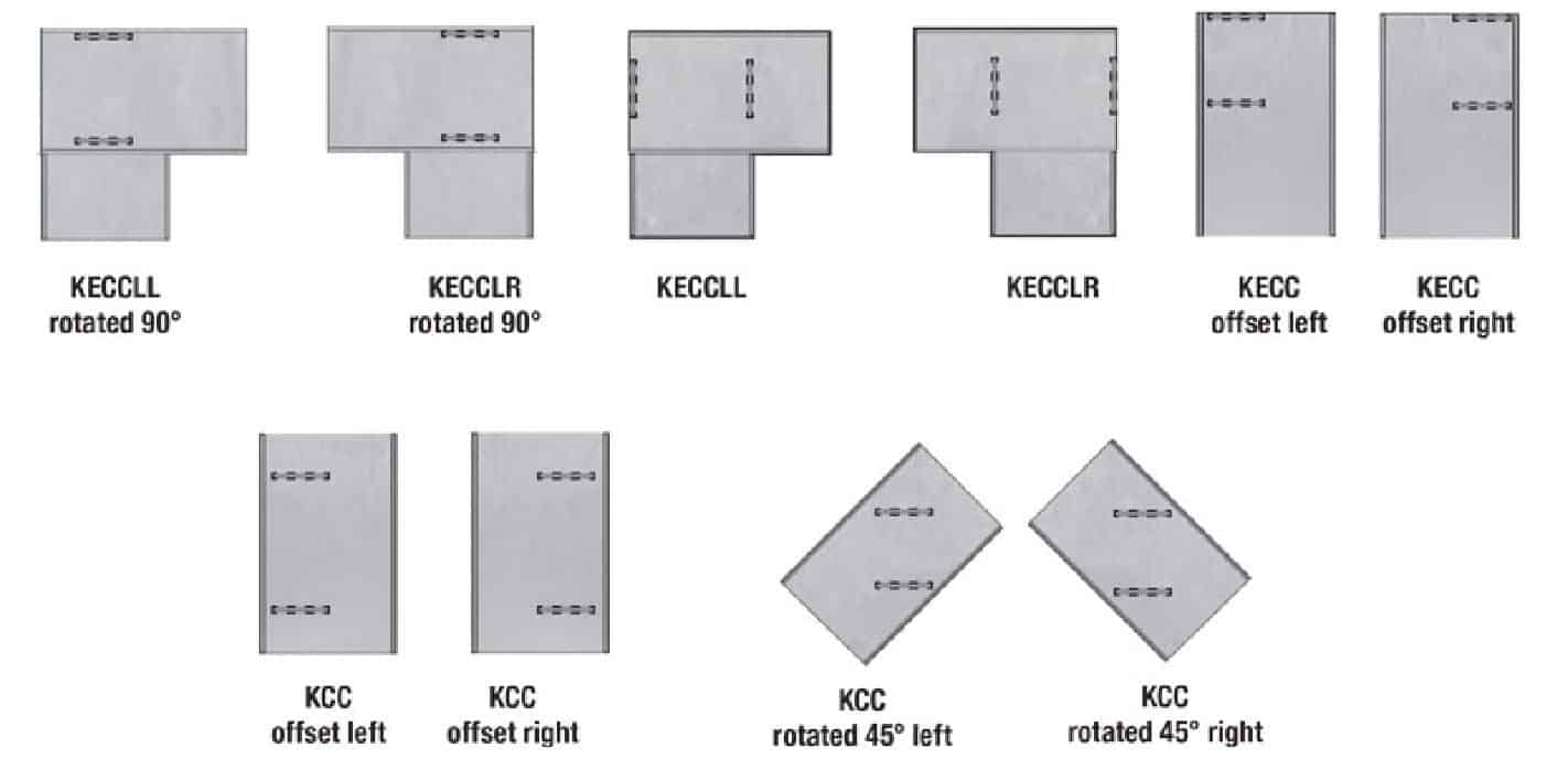 Top View of Specialty Options Column Cap Configurations