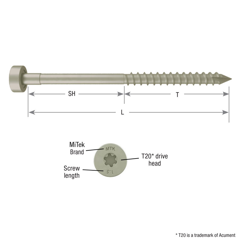 LL930 #9 (0.131") x 2-7/8" Structural Connector Screw