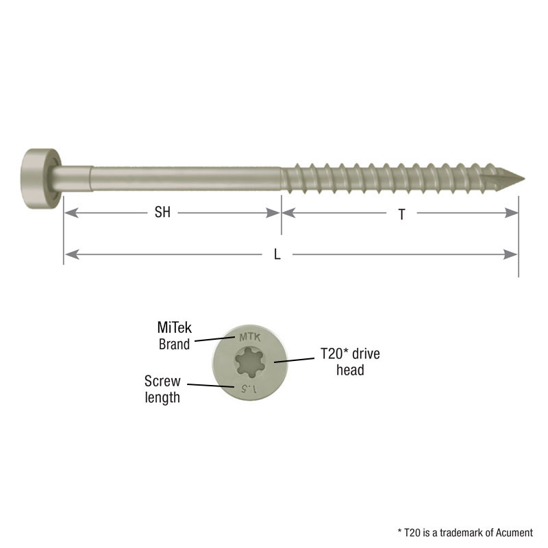 LL930 #9 x 2-7/8" LumberLok Connector Screw