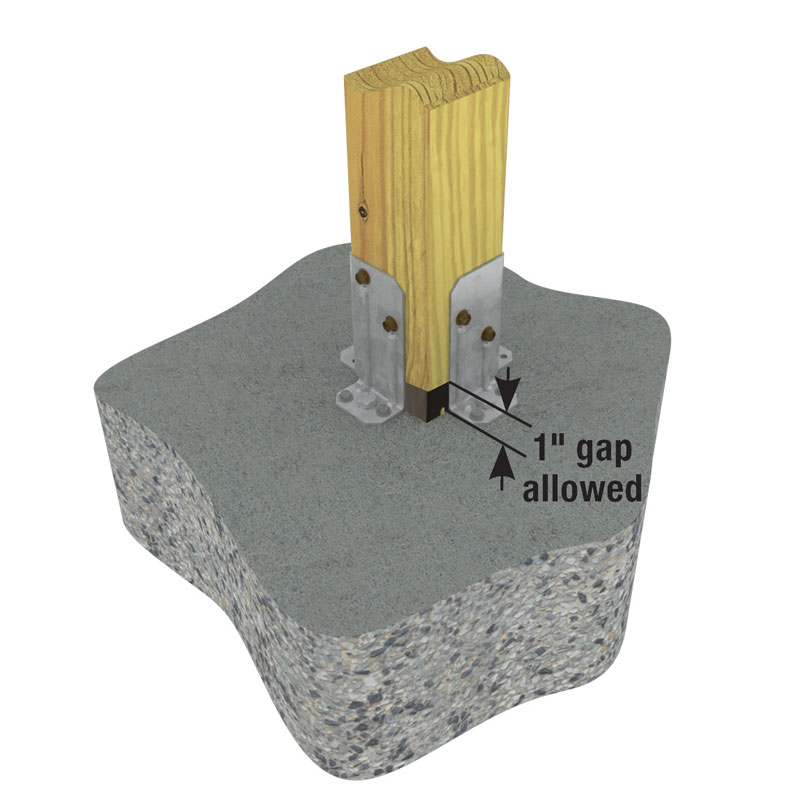 Double RPB-TZ  installation with CPB composite post base (CPB ordered separately)