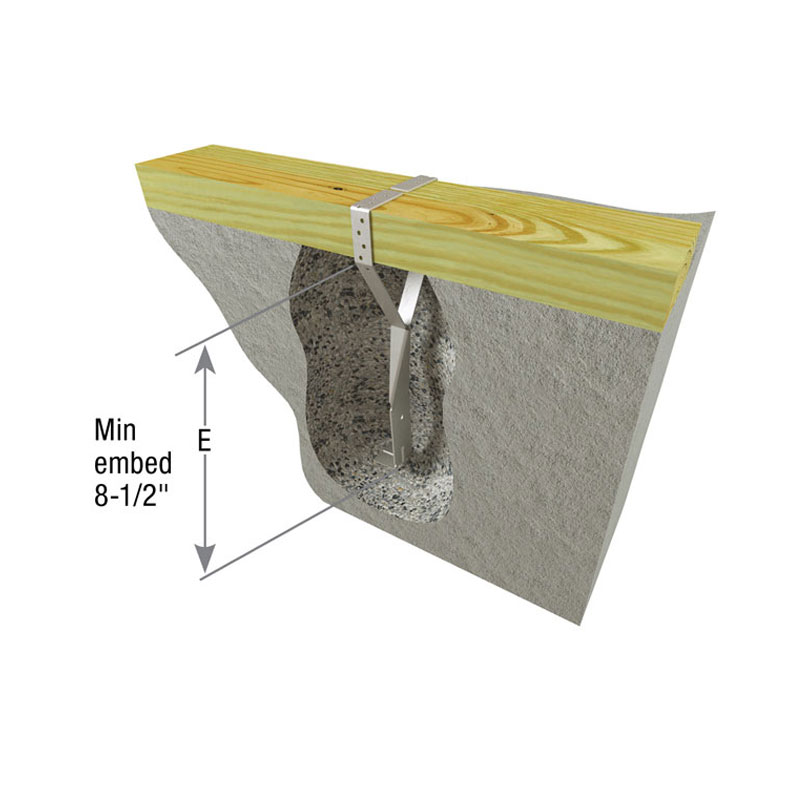 Typical ST1-TZ installation in concrete