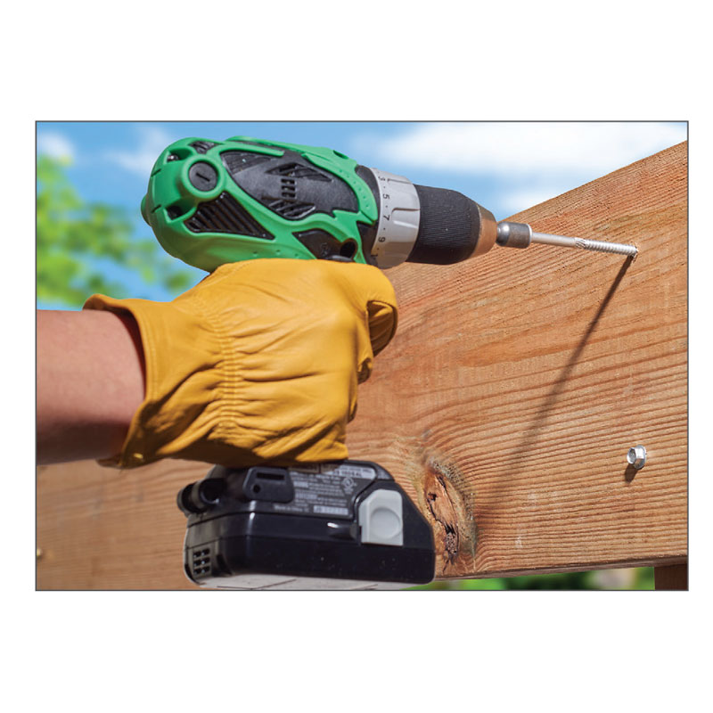 Typical WS-EXT Hex Head Structural Wood Screw installation