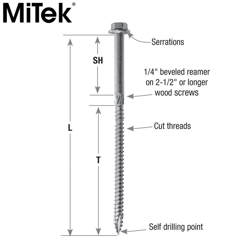 WS5-EXT Hex Head Structural Wood Screw